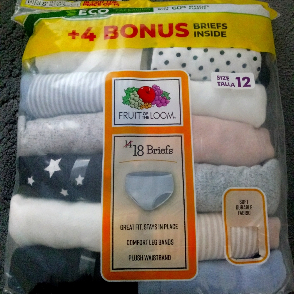 FRUIT OF THE LOOM 18 PK UNDIES